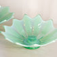 Vintage Fostorial Green Opalescent Glass Heirloom Candleholders (Set of 2)