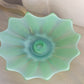 Vintage Fostorial Green Opalescent Glass Heirloom Candleholders (Set of 2)