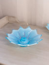 Vintage Fostorial Medium Blue Opalescent Glass Heirloom Candleholder