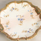 Vintage French Cream Ceramic Hand-Painted Floral & Bow Plate