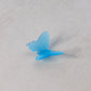 Vintage Extra Small Glass Blue Satin Glass Butterfly Figurine