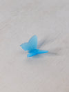 Vintage Extra Small Glass Blue Satin Glass Butterfly Figurine