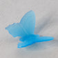 Vintage Extra Small Glass Blue Satin Glass Butterfly Figurine