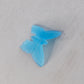 Vintage Extra Small Glass Blue Satin Glass Butterfly Figurine
