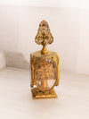 Vintage Gold Tone Filigree Perfume Bottle with Floral Designs