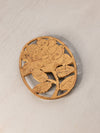 Vintage Gold Tone Floral Rose Trivet
