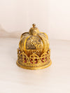 Vintage Gold Tone Hinge Lid Crown Trinket Music Box
