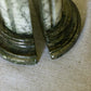 Vintage Green, Brown & Off-White Alabaster Stone Bookends
