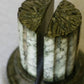 Vintage Green, Brown & Off-White Alabaster Stone Bookends