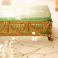 Vintage Green & Clear Glass Rectangular Gold Detail Lidded Box