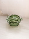 Vintage LE Smith Green Glass Cabbage Leaf Lidded Dish