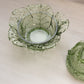 Vintage LE Smith Green Glass Cabbage Leaf Lidded Dish