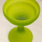 Vintage Green Glass Fairy Lamp with Diamond Designs and Satin Base