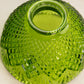 Vintage Green Glass Fairy Lamp with Diamond Designs and Satin Base