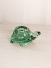 Vintage Green Glass Turtle Votive Candleholder