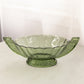 Vintage Green Glass Val St Lambert Romeo Handled Bowl (Made in Belgium)