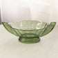Vintage Green Glass Val St Lambert Romeo Handled Bowl (Made in Belgium)