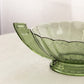 Vintage Green Glass Val St Lambert Romeo Handled Bowl (Made in Belgium)