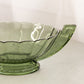 Vintage Green Glass Val St Lambert Romeo Handled Bowl (Made in Belgium)