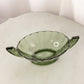 Vintage Green Glass Val St Lambert Romeo Handled Bowl (Made in Belgium)