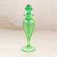 Vintage Green Uranium Glass Footed Perfume Bottle (Glows)