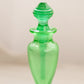 Vintage Green Uranium Glass Footed Perfume Bottle (Glows)