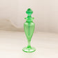 Vintage Green Uranium Glass Footed Perfume Bottle (Glows)
