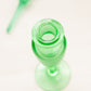 Vintage Green Uranium Glass Footed Perfume Bottle (Glows)