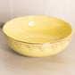 Vintage Hall's Yellow Ceramic Bowl with Gold Floral Details