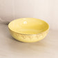 Vintage Hall's Yellow Ceramic Bowl with Gold Floral Details