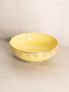 Vintage Hall's Yellow Ceramic Bowl with Gold Floral Details