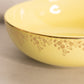 Vintage Hall's Yellow Ceramic Bowl with Gold Floral Details