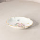 Vintage Handpainted Ceramic Oval Flower & Butterfly Dish
