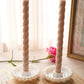 Vintage Hazel Atlas Milk Glass Daisy Candleholders (Set of 2)