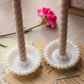 Vintage Hazel Atlas Milk Glass Daisy Candleholders (Set of 2)