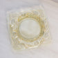 Vintage Heisey Square Sahara Yellow Glass Plate with Ornate Designs