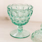Vintage Heisey Whirlpool Zircon Green Lidded Footed Dish