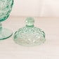 Vintage Heisey Whirlpool Zircon Green Lidded Footed Dish