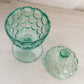 Vintage Heisey Whirlpool Zircon Green Lidded Footed Dish