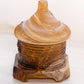 Vintage Imperial Brown Slag Glass Lidded Bee Dish