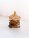 Vintage Imperial Brown Slag Glass Lidded Bee Dish