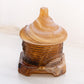 Vintage Imperial Brown Slag Glass Lidded Bee Dish