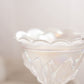 Vintage Imperial Clear Iridescent Glass Compote with Leaf Designs