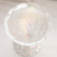 Vintage Imperial Clear Iridescent Glass Compote with Leaf Designs