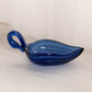 Vintage Imperial Collector's Guild Medium Cobalt Blue Glass Swan Dish