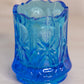 Vintage Imperial Gathered Knot Small Blue Glass Toothpick Holder