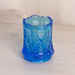 Vintage Imperial Gathered Knot Small Blue Glass Toothpick Holder