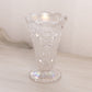 Vintage Imperial Glass Clear Iridescent Vase with Sawtooth Edge