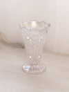 Vintage Imperial Glass Clear Iridescent Vase with Sawtooth Edge