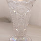 Vintage Imperial Glass Clear Iridescent Vase with Sawtooth Edge